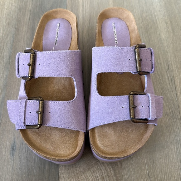 Free People Intentionally Blank Rule Breaker Sandal Lavender Suede - Picture 5 of 8